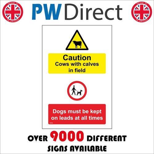 Sign caution cows with calves - sign,