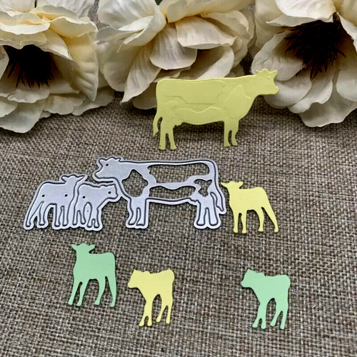 Cow with calves metal - calves,