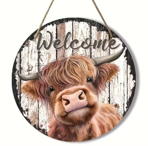 Cute highland cow welcome sign - cute,