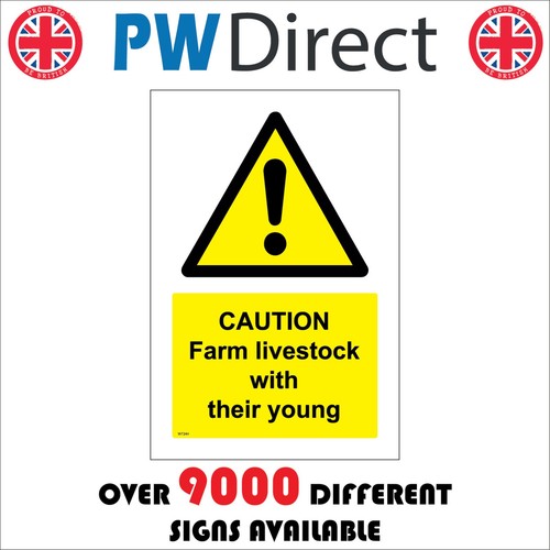 Sign caution farm livestock - sign,